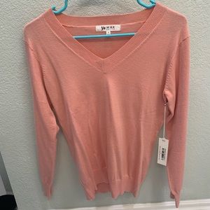 Coral v neck sweater